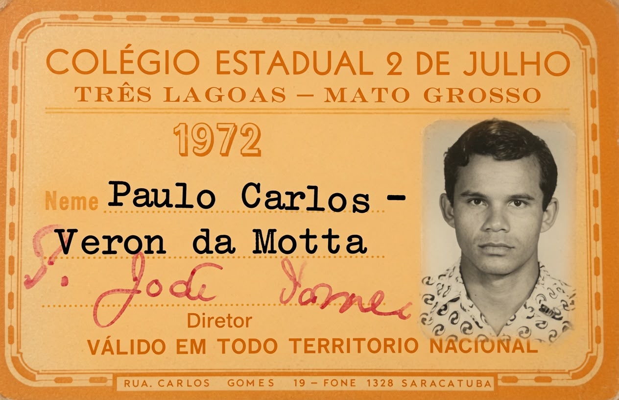 Documento escolar de Paulo Carlos Veron da Motta, Colégio Estadual 2 de Julho, 1972